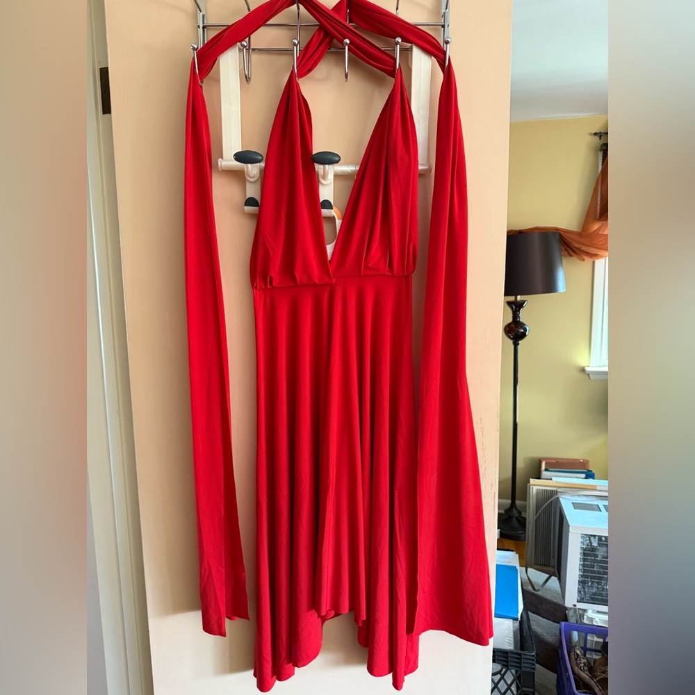 Elegant Red Multi-way Dress
